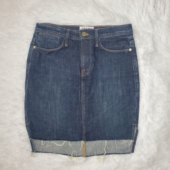 FRAME Le Staggered Denim Skirt 25 / 0 - Picture 1 of 6